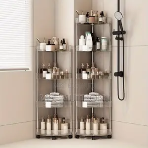 5-Tier Stainless Steel Acrylic Corner Shelf
