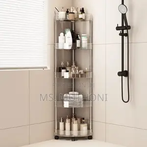 5-Tier Stainless Steel Acrylic Corner Shelf