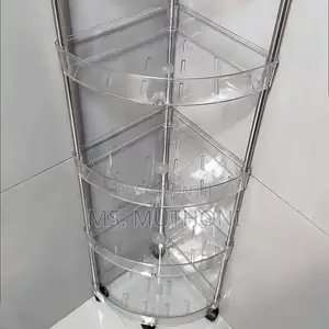 5-Tier Stainless Steel Acrylic Corner Shelf