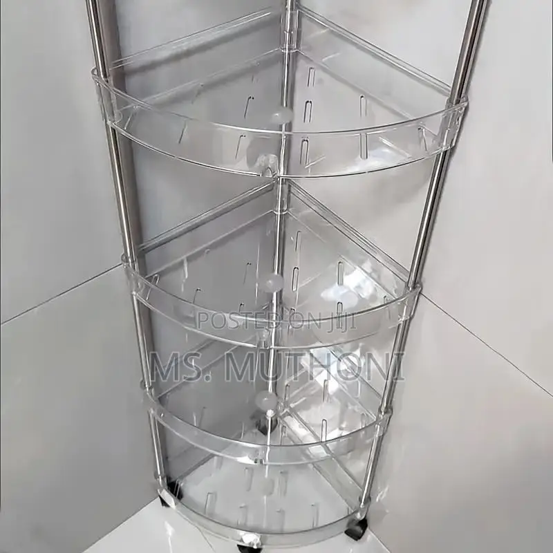 5-Tier Stainless Steel Acrylic Corner Shelf