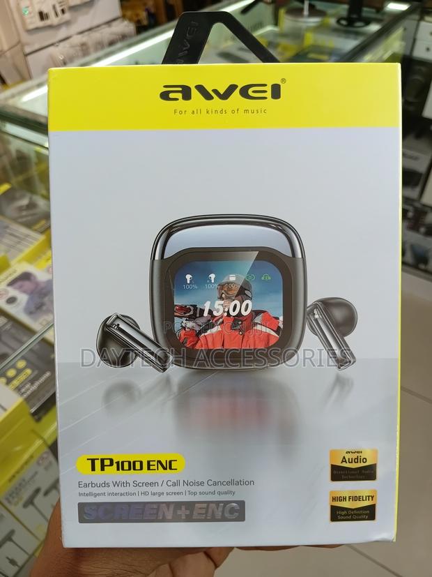 Awei Bluetooth Headphones TP100 ENC 5.4 With LCD - Black