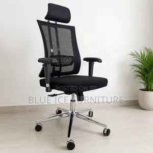 Ergonomic High Back Mesh With Headrest and Metallic Lumbar Support