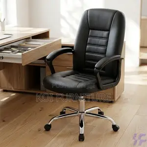 Office Chair; Mid Back Tuff Leather Swivel Office Chair