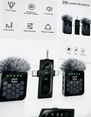 QY66 Wireless Lavalier Microphone System With a Dual-Microphone Setup