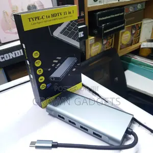 11-in-1 USB-C Hub With HDMI RJ45 USB 3.0 Audio