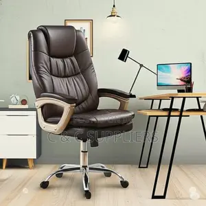 Brown Office Leather Computer Chair.
