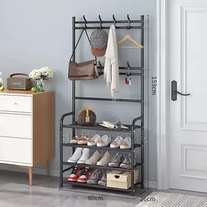 4-Tier Multifunctional Hall Tree Coat Shoe Rack