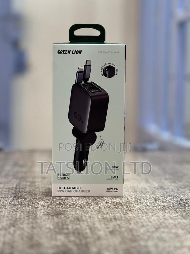 Green Lion Retractable 99w Car Charger Pd 45w