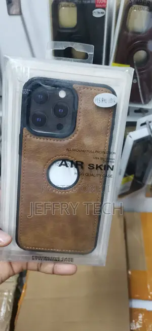 iPhone 15 Pro Max Premium Brown PU Leather Back Cover Case
