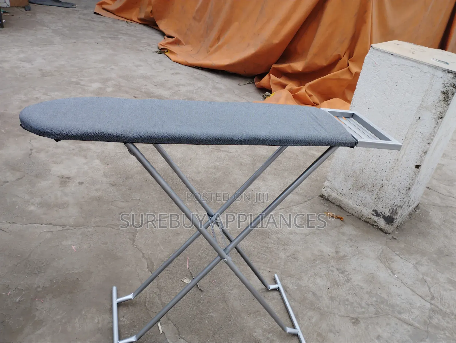 Heavy-Duty Metallic Ironing Board With Adjustable Foldable Design