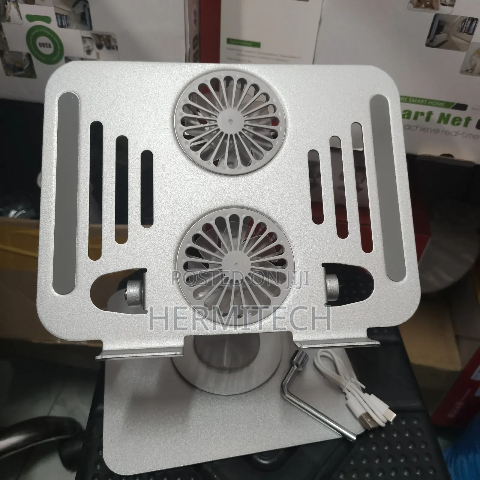 Dual Fan Mettalic Laptop Stand Available for Laptops and PC