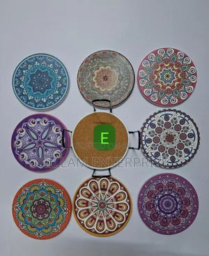 8Pcs Ethnic Style Ceramic Coasters