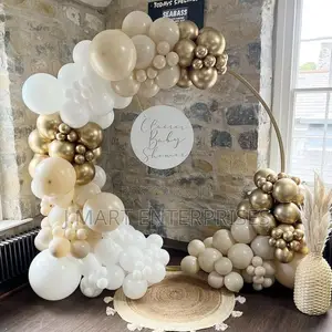 White Sand Gold Balloon Garland Baby Shower Birthday Party Decorations