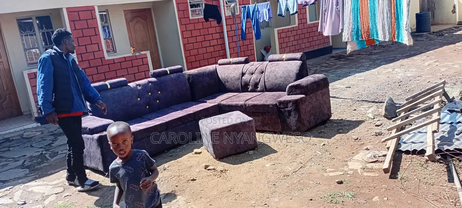 L-Shaped 6-Seater Sofa Set