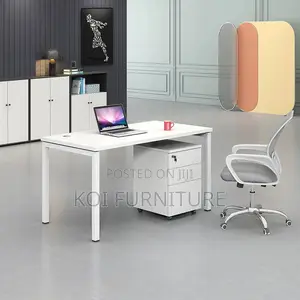 Office Desk : 1.2M Minimalist White Office Desk