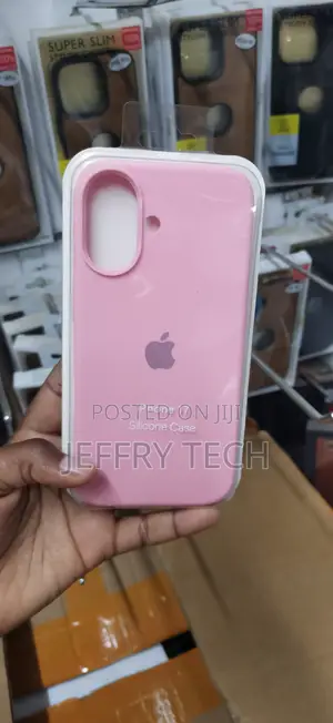Pink Silicone Protective Case for the iPhone 17.