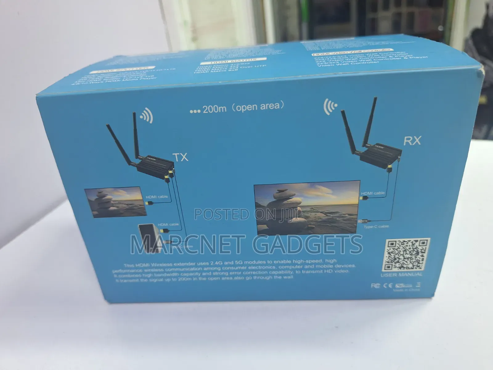 200M Wireless Hdmi Extender Transmitter and Receiver Type C Powered