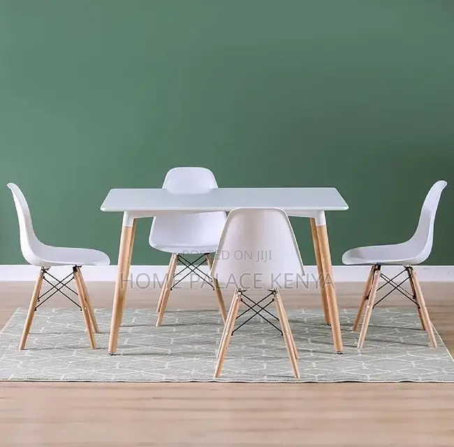 Dining Table: Scandinavian Eiffel Inspired White Chair