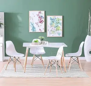 Dining Table: Scandinavian Eiffel Inspired White Chair