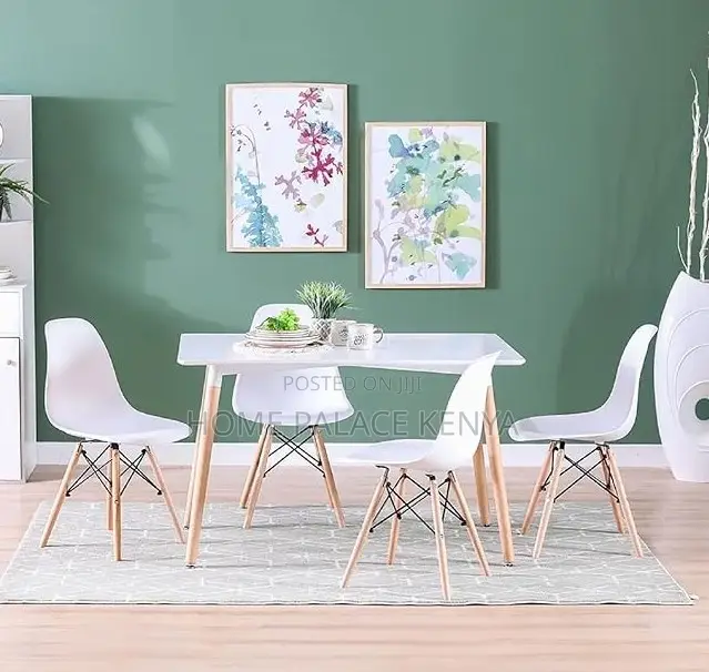 Dining Table: Scandinavian Eiffel Inspired White Chair