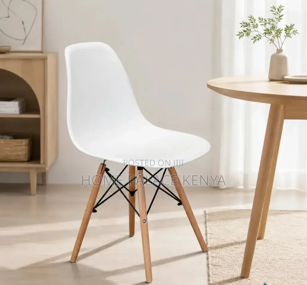Dining Table: Scandinavian Eiffel Inspired White Chair