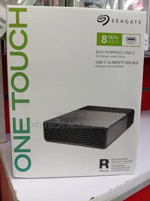 The Seagate One Touch 8TB USB-C Desktop External Hard Drive.