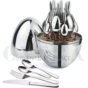 Executive Egg-Shaped Cutlery Set* *Silver Colour