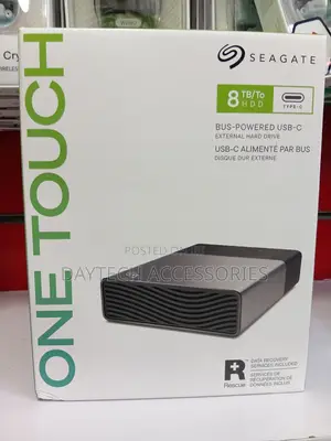 Seagate One Touch 8TB USB-C Bus-Powered External Hard Drive.