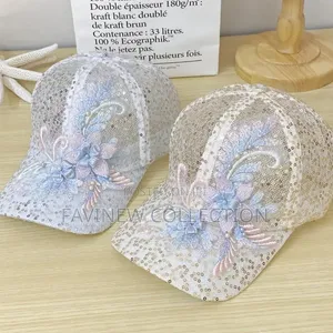 New Summer Lace Baseball Cap Mesh Embroidered Flowers Sunscreen Hat