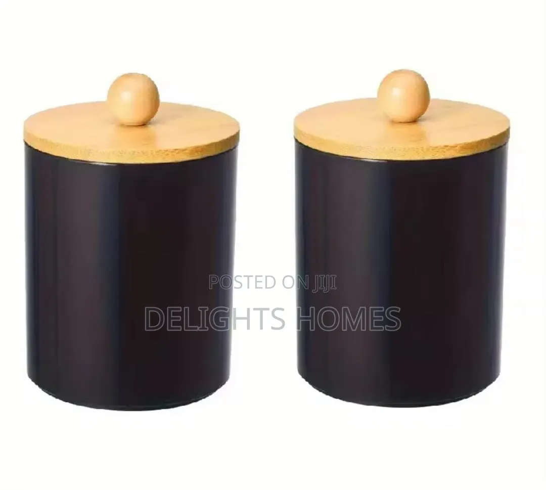 Alloy Swab Container With Bamboo Lid._nje