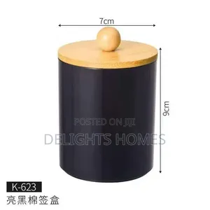 Alloy Swab Container With Bamboo Lid._nje