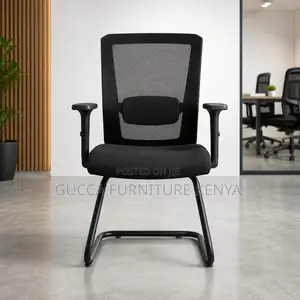 Ergonomic Mesh Guest Chair With Adjustable Arms.