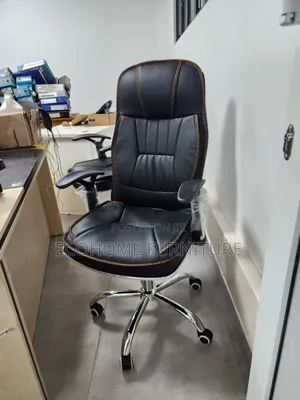 Executive High-Back Office Chair – Black Leather