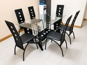 Modern 6 Seater Glass Dining Set