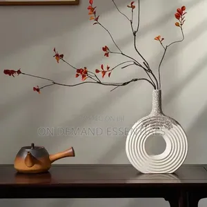 Decorative Textured White Ceramic Vase