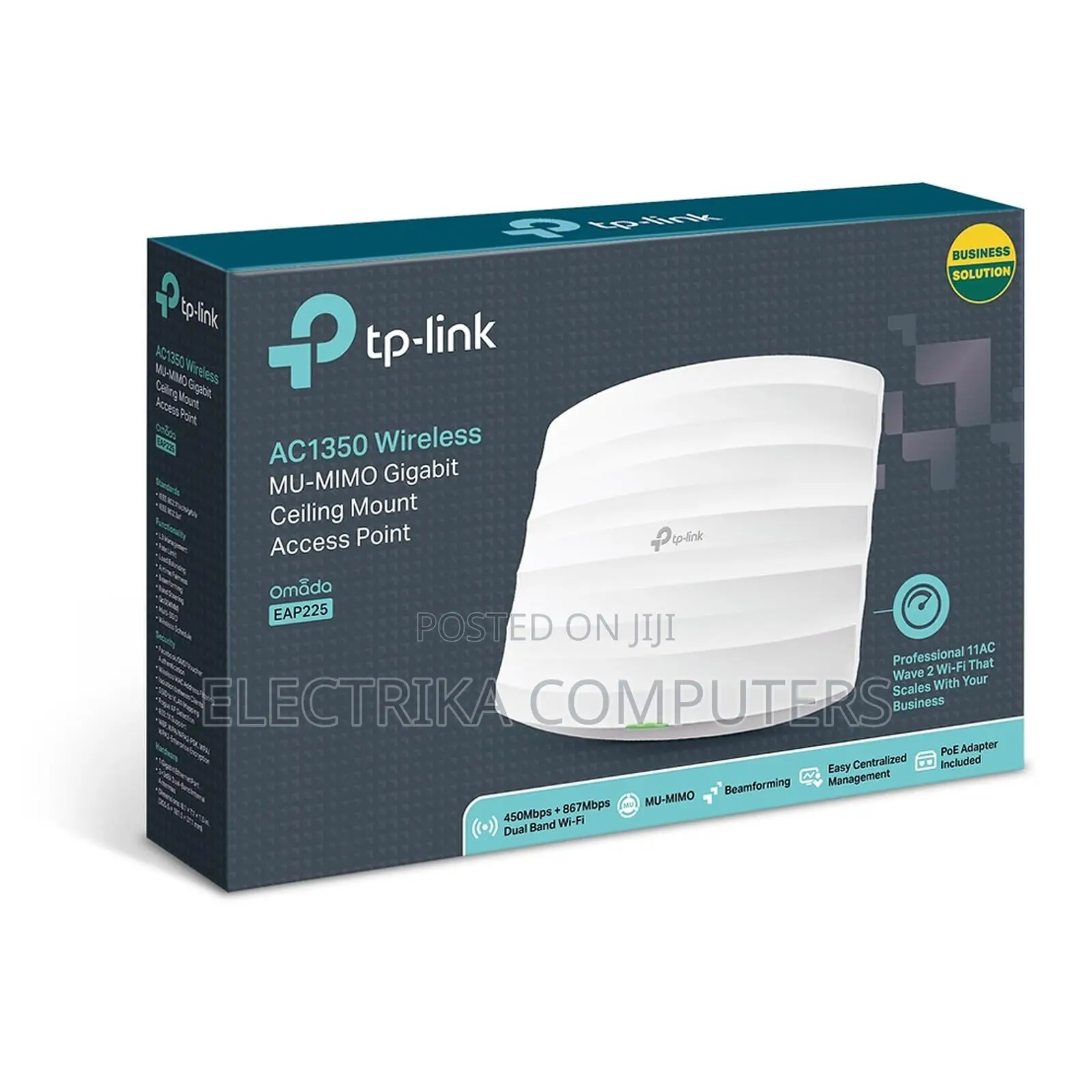 TP-Link EAP225 AC1350 Wireless Gigabit Ceiling Mount Access Point