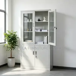 2-Door Half Glass Staffroom File Cabinet.