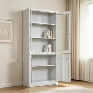 2-Door Half Glass Staffroom File Cabinet.