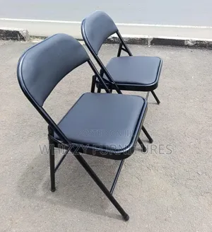 Black Leather Foldable Chair