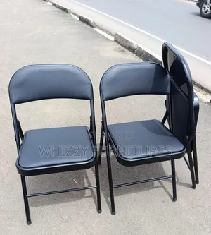 Black Leather Foldable Chair