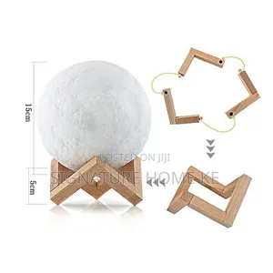 Moon Light Lamp on a Wood Chip Bamboo Stand
