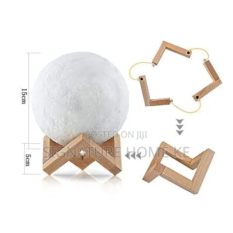 Moon Light Lamp on a Wood Chip Bamboo Stand