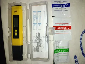 Digital LCD Pocket Pen Type pH Meter (Yellow) With Calibration Powders