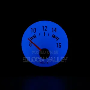 52mm Black Face Blue LED Digital Volt Meter Gauge 8-16 Volts New