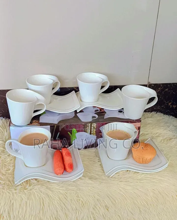 12-Piece Wavy Tea Set | Cups Saucers Set