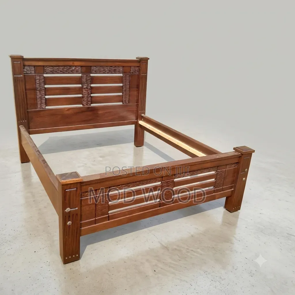 Contemporary Handcrafted 5ft by 6ft Solid Wood Panel Bed Frame