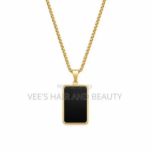 Minimalist Black Pendant Necklace | Gold Chain | Jewellery Accessory