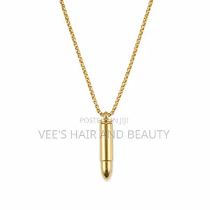 Gold Bullet Pendant Necklace | Minimalist Chain |Jewellery Accessory