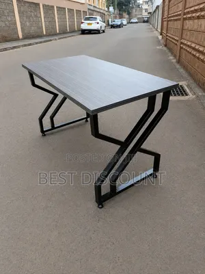 Office Table With Metal- Stand
