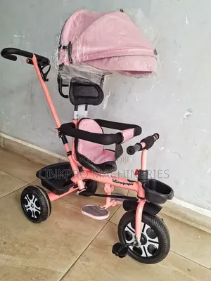 Pink Tricycle Bike With Canopy and Handle